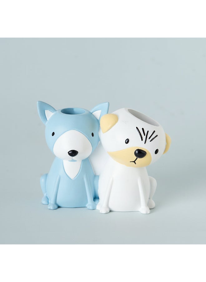 Home Box Joy Harper Pets Resin Brush Stand - Blue and White - Image 5